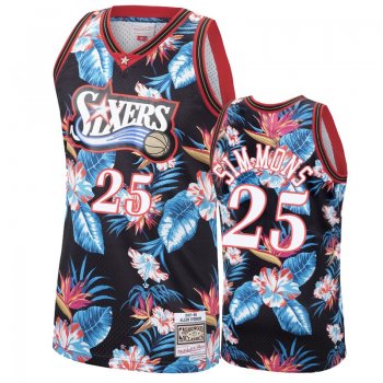 Black 76ers Ben Simmons Black Floral Fashion Jersey