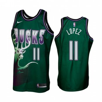 Milwaukee Bucks #11 Brook Lopez Hardwood Classics Jersey