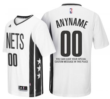 2017 new season Mens Brooklyn Nets Alternate White Pride Custom Message Jersey