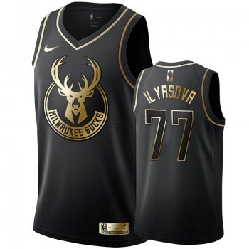 Milwaukee Bucks #77 Ersan Ilyasova Golden Edition Jersey