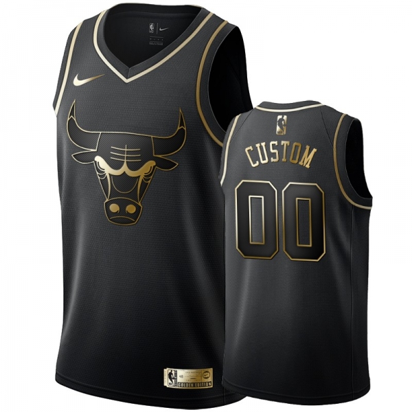 Chicago Bulls #00 Custom Golden Edition Jersey