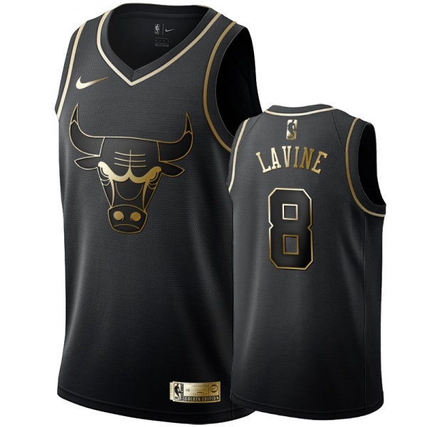 Chicago Bulls #8 Zach LaVine Golden Edition Jersey