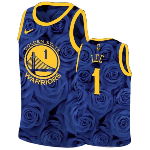 Golden State Warriors Damion Lee Navy National Flower Jersey