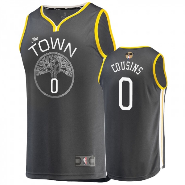 Warriors DeMarcus Cousins Charcoal 2019 NBA Finals Statement Replica Jersey