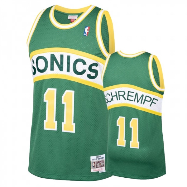 Seattle SuperSonics #11 Detlef Schrempf Hardwood Classics Jersey