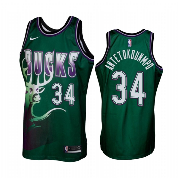 Milwaukee Bucks #34 Giannis Antetokounmpo Hardwood Classics Jersey