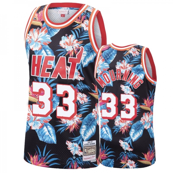 Black Heat Alonzo Mourning Black Floral Fashion Jersey