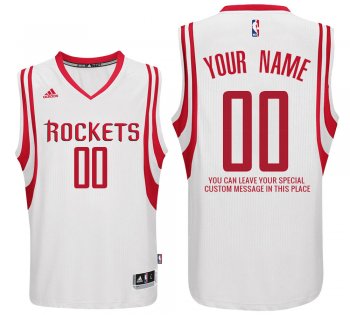 2017 new season Mens Houston Rockets Home White Custom Message Jersey