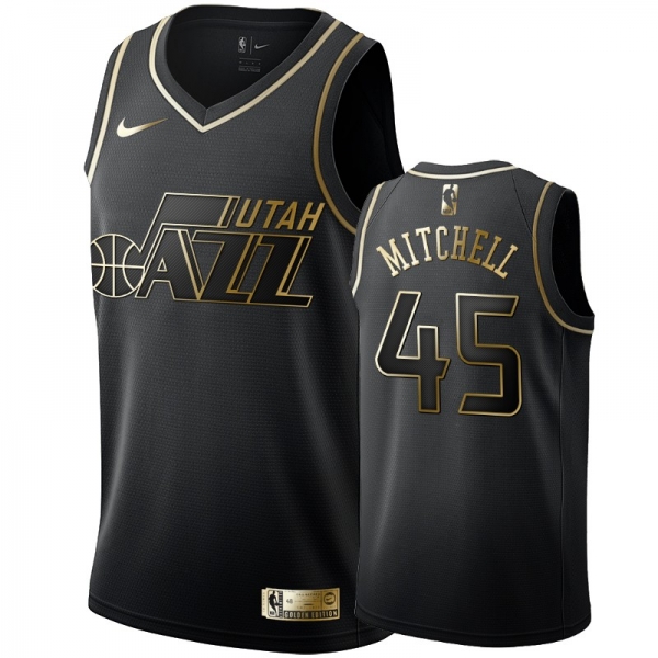 Jazz Donovan Mitchell Black Golden Edition #45 Jersey