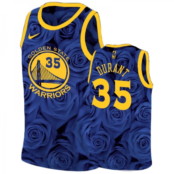 Golden State Warriors Kevin Durant Navy National Flower Jersey