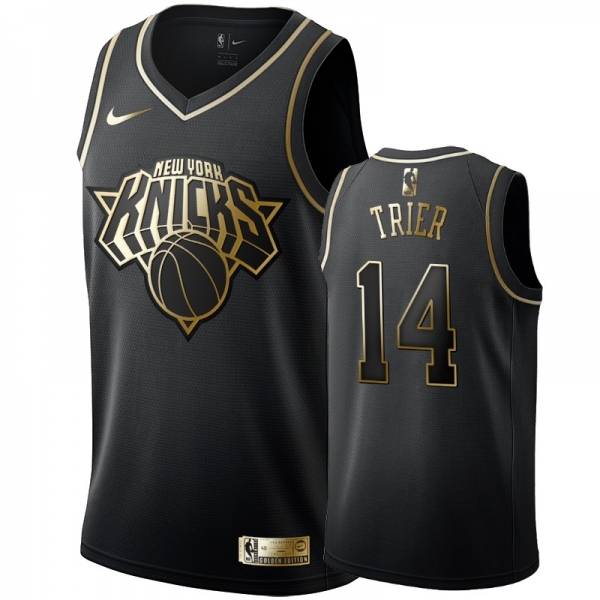 New York Knicks #14 Allonzo Trier Golden Edition Jersey