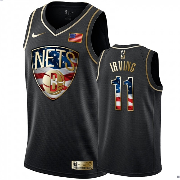 Nets Kyrie Irving Black Independence Day #11 Jersey