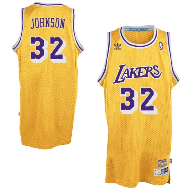 Men's Magic Johnson Los Angeles Lakers Gold Hardwood Classics Swingman Jersey