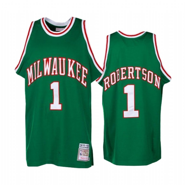 Milwaukee Bucks #1 Oscar Robertson Hardwood Classics Jersey