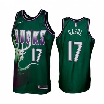 Milwaukee Bucks #17 Pau Gasol Hardwood Classics Jersey