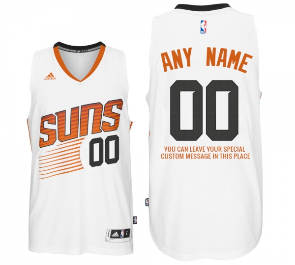 2017 new season Mens Phoenix Suns Home White Custom Message Jersey