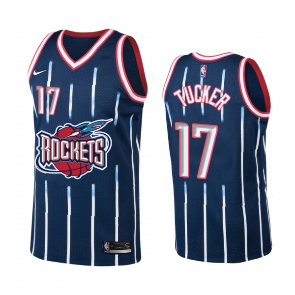 P.J. Tucker Rockets Navy Hardwood Classics Jersey