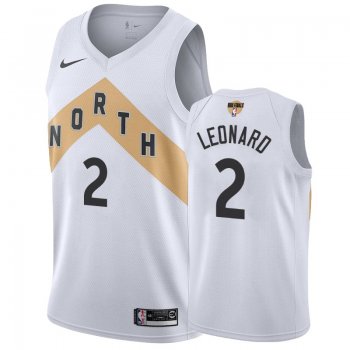 Men's Raptors Kawhi Leonard White 2019 NBA Finals Jersey