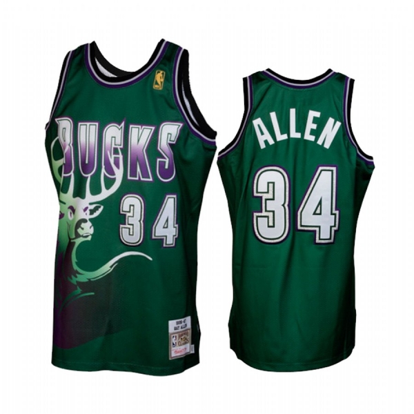 Ray Allen Bucks Green Hardwood Classics Jersey