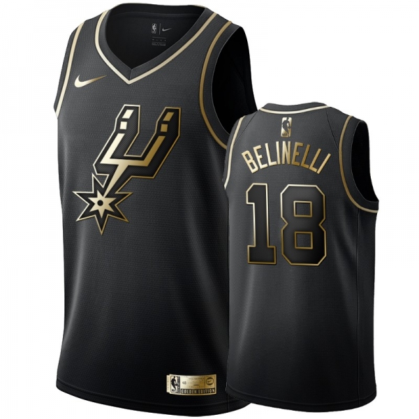 San Antonio Spurs #18 Marco Belinelli Golden Edition Jersey