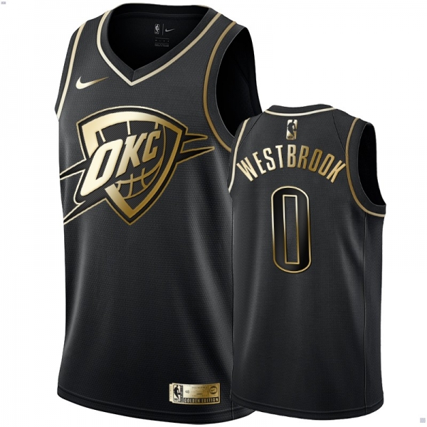 Oklahoma City Thunder #0 Russell Westbrook Golden Edition Jersey