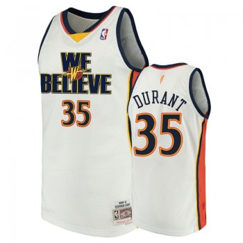 Men's Warriors Kevin Durant White We Believe Jersey