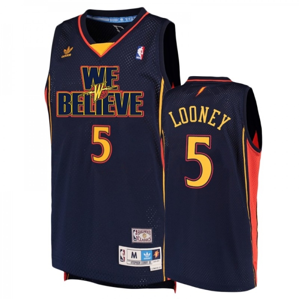 Men's Warriors Kevon Looney Navy We Believe Jersey