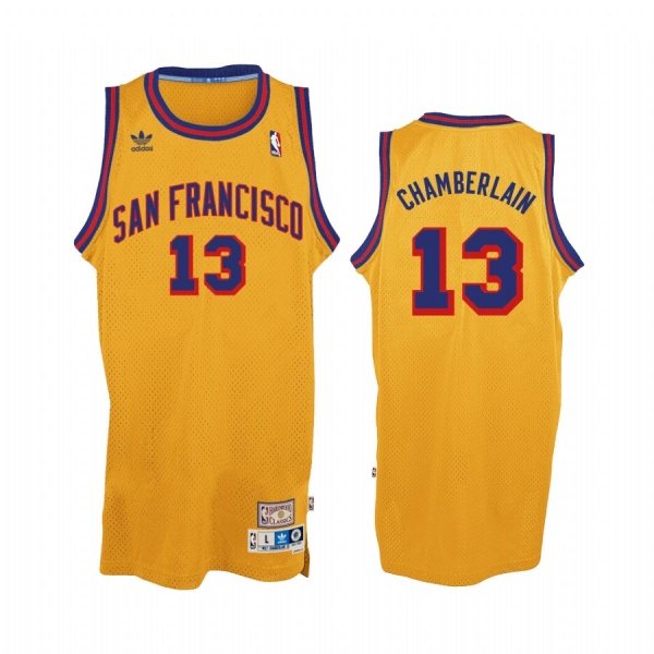 Men's Wilt Chamberlain Warriors Hardwood Classics Jersey