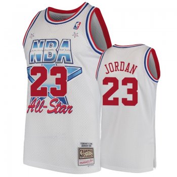 Men's Bulls Michael Jordan White 1991 NBA All-Star Hardwood Classics Jersey Eastern Conference