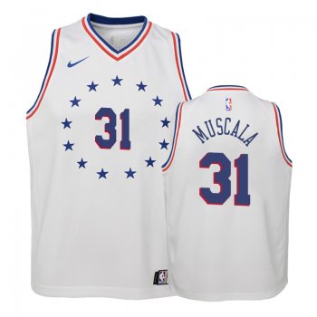 Youth Philadelphia 76ers #31 Mike Muscala Earned Jersey