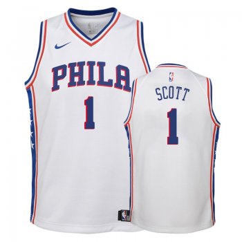 Youth Philadelphia 76ers Mike Scott #1 White Association Jersey