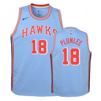 Youth Atlanta Hawks #18 Miles Plumlee Hardwood Classics Jersey