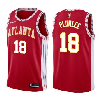 Atlanta Hawks Miles Plumlee #18 Red Classic Edition Jersey