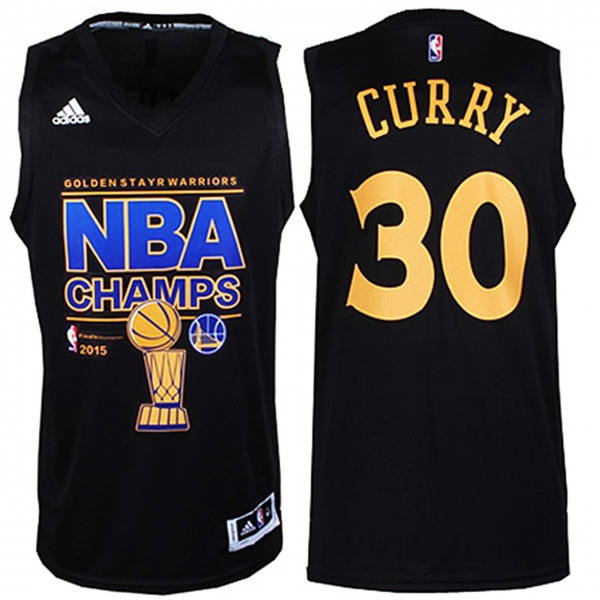 2015 NBA Champions Warriors Stephen Curry New Black Jersey