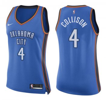 Women's Oklahoma City Thunder Nick Collison #4 Blue 2017-18 Icon Jersey