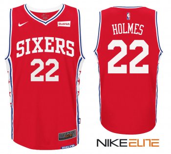 2017-2018 New Season Richaun Holmes Philadelphia 76ers #22 Red Alternate Jersey