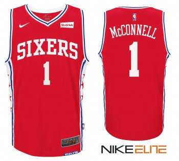 2017-2018 New Season T.J. McConnell Philadelphia 76ers #1 Red Alternate Jersey