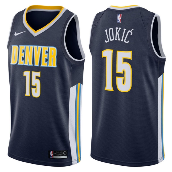 Denver Nuggets Nikola Jokic #15 Navy 2017-18 Icon Jersey