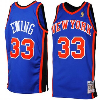 Patrick Ewing Knicks #33 Throwback Jersey - Royal Blue