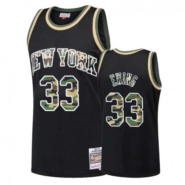 New York Knicks #33 Patrick Ewing Straight Fire Jersey