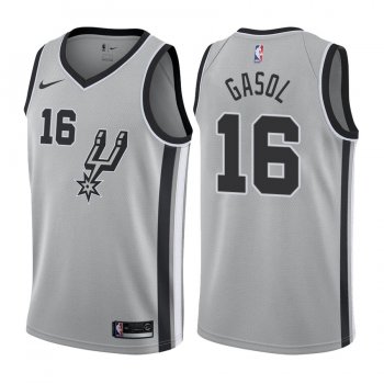 San Antonio Spurs Pau Gasol #16 Silver Statement Jersey