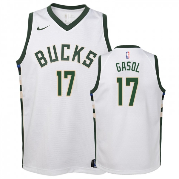 Youth Milwaukee Bucks #17 Pau Gasol Association Jersey