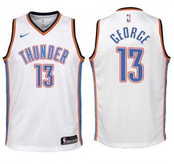 Youth Oklahoma City Thunder Paul George #13 White 2017-18 Association Jersey