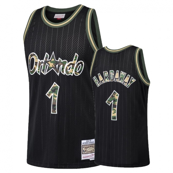 Orlando Magic Penny Hardaway #1 Black Straight Fire Camo Jersey