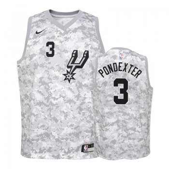 Youth San Antonio Spurs #3 Quincy Pondexter Earned Jersey