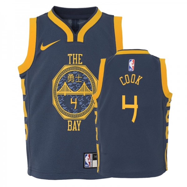 Youth Golden State Warriors Quinn Cook #4 Navy City Jersey