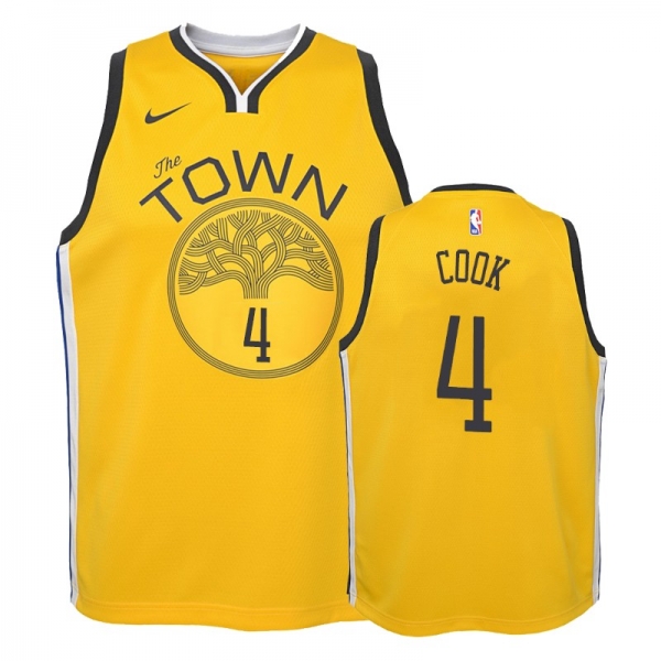 Youth Golden State Warriors #4 Quinn Cook Earned Jersey