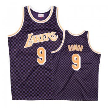 Los Angeles Lakers #9 Rajon Rondo Checkerboard Jersey