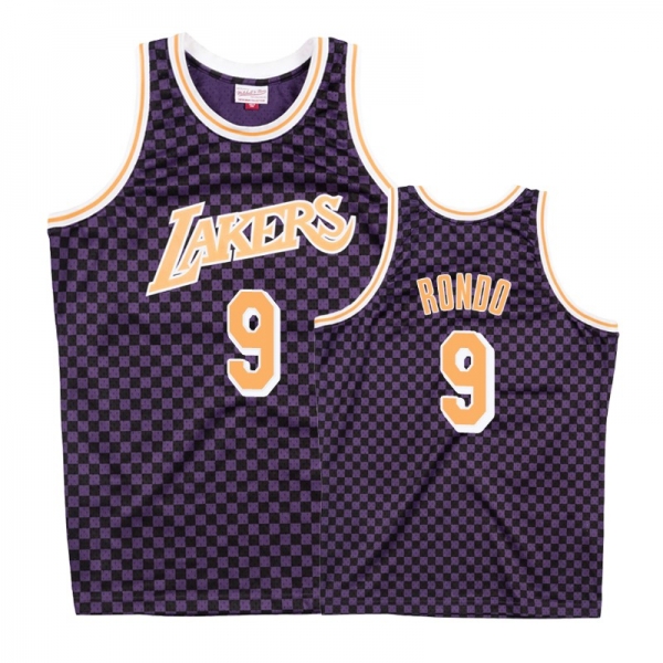 Los Angeles Lakers #9 Rajon Rondo Checkerboard Jersey