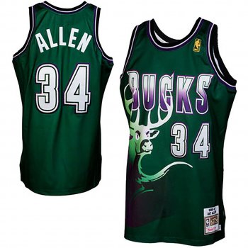 Ray Allen Bucks HWC Throwback Green Jersey